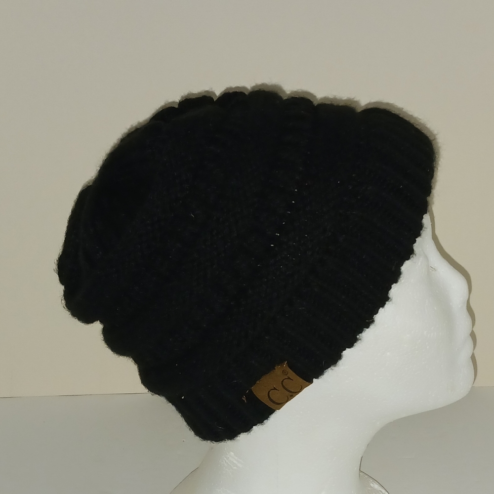 C.C Exclusives Black Knitted Beenie Hat